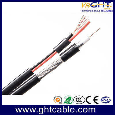 (Syv-75-3+2c Rg59+2c) Câble coaxial siamois composite pour setellite/moniteur/caméra cctv
