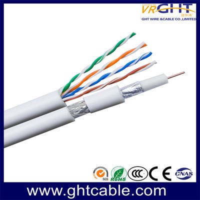 Câble coaxial RG6 Câble composite avec câble réseau Cat5