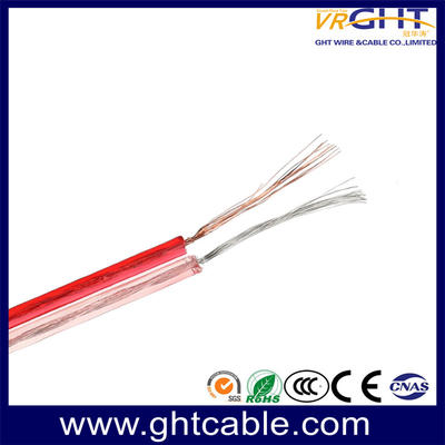 Câble transparent flexible de haut-parleur (conducteur cca 2X1.0mmsq)