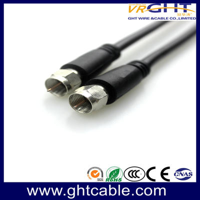 黑色 PVC RG59 电视电缆中的同轴电缆 Rg59 2F 连接器