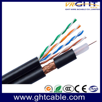 Cat5e UTP+ RG59 同轴电缆 多媒体网络电缆