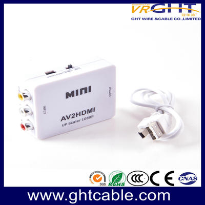 MINI AV CVBS 3RCA 转 HDMI 视频转换器适配器 AV TO HDMI