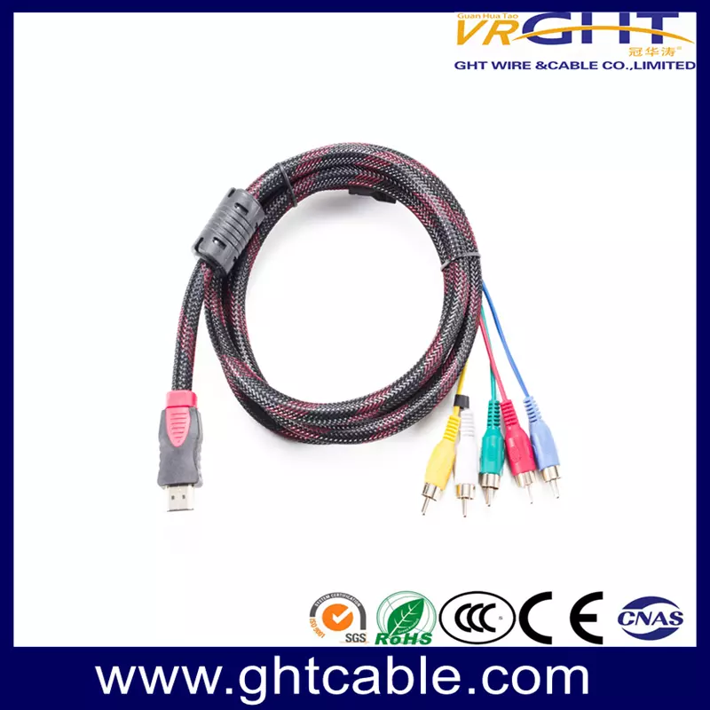 HDMI Mâle À 5RCA Composant Convertir adaptateur de cordon de câble pour DVD HDTV STB 1080P