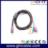 用于 DVD HDTV STB 1080P 的 HDMI 公头 TO 5RCA 组件转换电缆线适配器
