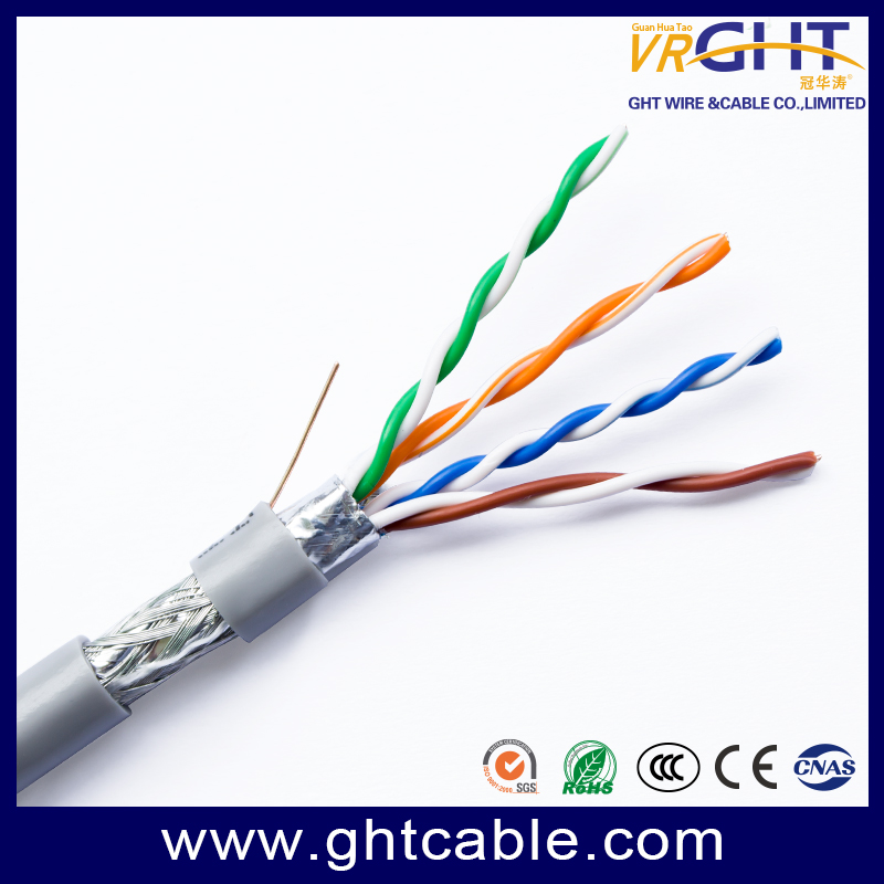 Indoor 24AWG SFTP Cat5e Network Cable Blue Grey PVC