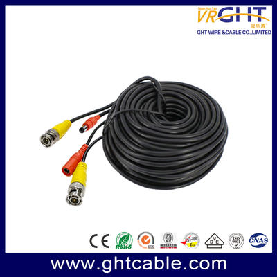 Câble d’alimentation vidéo BNC noir compatible avec le câble CCTV analogique AHD CVI