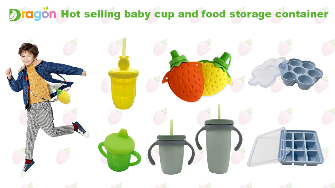 Taza de bebé de venta caliente y contenedor de almacenamiento de alimentos de silicona