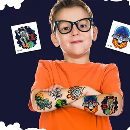 Hot vend coloré thème OVNI de l’espace autocollant de tatouage temporaire pour les enfants