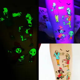 Assistent de carbassa de Halloween Nens Color Disseny de moda impermeable Body Art Adhesiu de tatuatge temporal