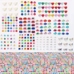 3000 + Gem Stickers Jewels Stickers Strass pour l’artisanat Autocollants Crystal Stickers Self Adhesive Craft Jewels pour arts et artisanat, Multicolore, Taille assortie