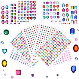 Rhinestone Stickers Self-Adhesive, 1141Pcs Gems for Crafts Bling Jewel Crystal Stickers for DIY Craft Nail Body Makeup Festival