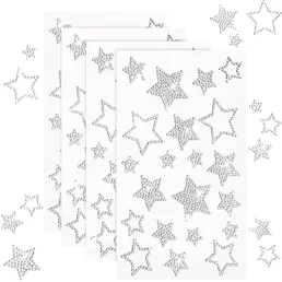 84 Keping Pelekat Bintang Rhinestone Kristal Bling Silver Star Stickers Pelekat Bintang Krismas Pelekat Kereta Kristal Bintang Pelbagai Saiz Glitter Star Pelekat untuk Rumah, Bar, DIY dan Pejabat