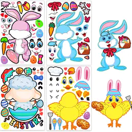 24 شیٹ ایسٹر ڈی آئی وائی کرافٹ اسٹیکرز بچوں کے لئے اپنے ایسٹر اسٹیکرز بنانے کے لئے ایسٹر سرگرمیاں گیمز کرافٹ پروجیکٹ ایسٹر پارٹی بیگ فلرز کی فراہمی ، بنی انڈے چکن لیمب اسٹیکرز