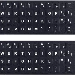 Английский США Наклейки на клавиатуру, английская наклейка на замену клавиатуры с черным фоном и белыми большими надписями для ноутбука ноутбука настольные клавиатуры