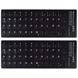 Deutsche Tastaturaufkleber, Tastaturersatzaufkleber mit weißem Schriftzug Aufkleber für PC Computer Laptop Notebook Desktop Tastaturen (Deutsch)