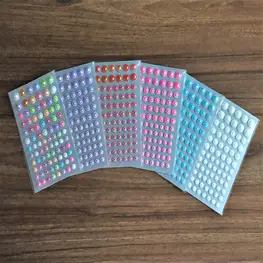 self-Adhesive Pearls Stick on face Pearls Sticker Sheets Pearls for Crafts Flat Back Pearl Assorted Size