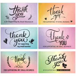 Vielen Dank für die Unterstützung meiner kleinen Visitenkarten, Holographic Silber Dankeschön-Karten für Kleinunternehmer E-Commerce Retail Store Handmade Waren Kunden Packungsbeilagen, 3,5 x 2 Zoll