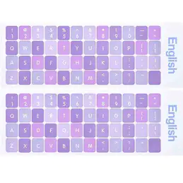 Autocollants universels pour clavier anglais, lettre de remplacement Autocollants de clavier anglais avec arrière-plan violet pour ordinateur portable ordinateur portable de bureau