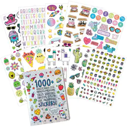 1000+ смехотворно милых наклеек для детей - Забавные крафтовые наклейки для альбомов, планировщиков, подарков и наград, 40-страничная книга стикеров для детей в возрасте от 6 лет и старше