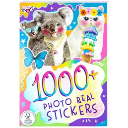 1000 + Photo Real Stickers Album für Kinder - Bunte und trendige realistische Aufkleber für Scrapbooking, Planer-Design, Geschenke und Belohnungen, 40-seitiges Stickerbuch für Kinder ab 6 Jahren