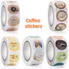 500pcs / Roll Packaging Labels for Food 1inch Self-adhesive Coffee Stickers Custom Thank You Stickers