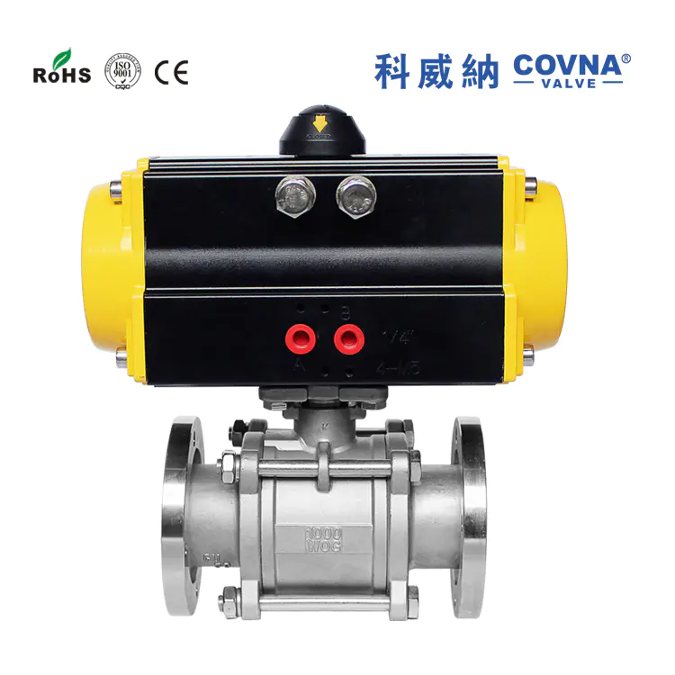 COVNA 3PC Actuated Vacuum Pneumatic Ball Valve
