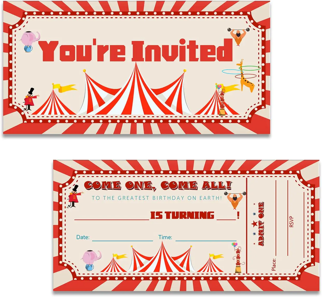 Design Free Fanfold Circus Ticket Template with Printing Single or Double Sides Tickets