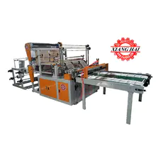 High productivity four line hot sealing cold cutting bag making machine