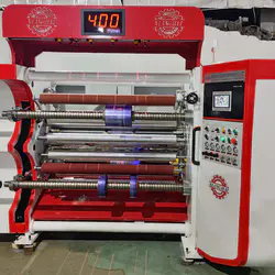 Customer buy 350speed slitting machine we by 400speed on line test for customer checking.
