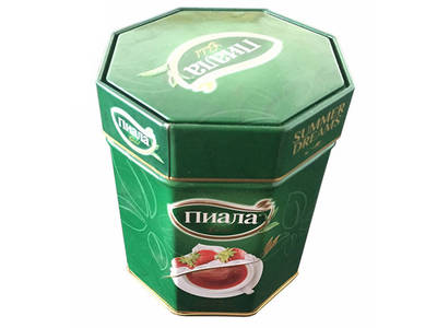 Octogonal Gift Tin for Food Packaging Tea Tin