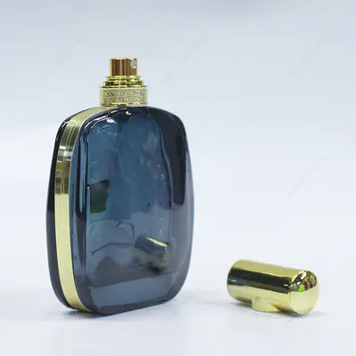 丸みを帯びた長方形ガラス香水瓶スプレーカラー 80ml GBC219 キャップ付き