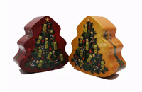 Scatola di latta regalo di Natale a forma di albero per imballaggio di caramelle