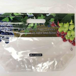 Bolsa de embalaje de uva de mesa de plástico impresa con cremallera