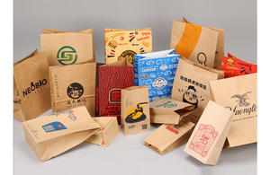 Brown Block Bottom Kraft Paper Bags Without Handle