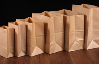 Fast food brown paper takeaway bags