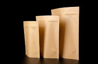Brown kraft paper doypack stand up pouch with ziplock