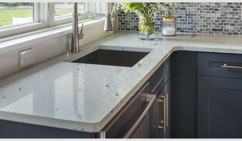 厨房浴室的灰色亚克力石英板台面 1014