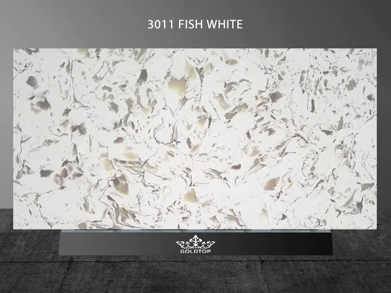 Sílice Sparkle Quartz Fish White Pavimento Kool 3011