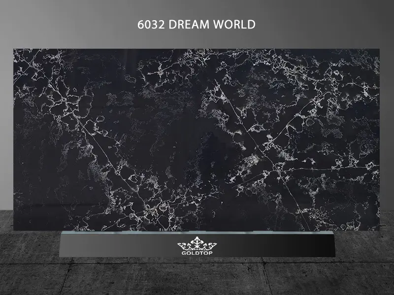 6032 Dream World Zwart Beton Kwarts sneeuwwit Textuur