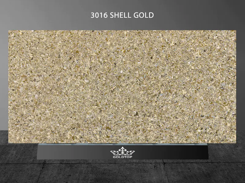 3016 Shell Gold Quartz Beste Faux Stone Customize Groothandel