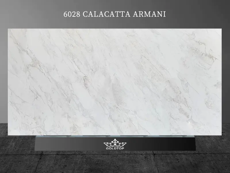 Calacatta Armani Betong Kvarts Bänkskivor Platta Leverantörer 6028