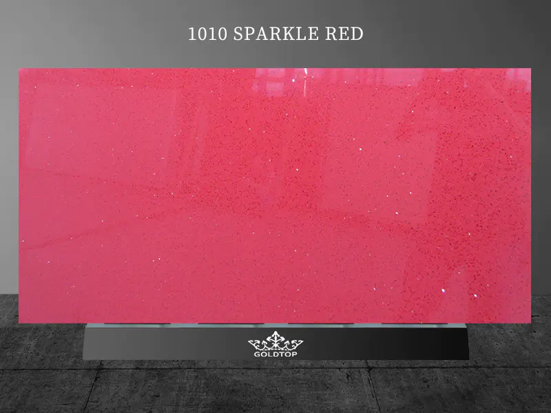 Red Sparkle Quartz Countertops Fabricant de dalles 1010