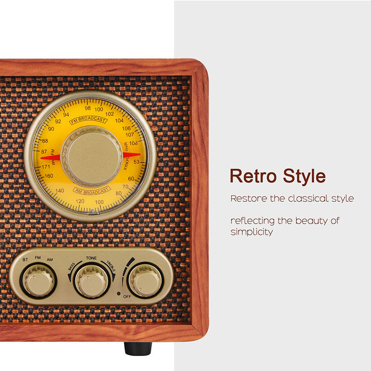 Radio FM de madera retro vintage de diseño clásico11