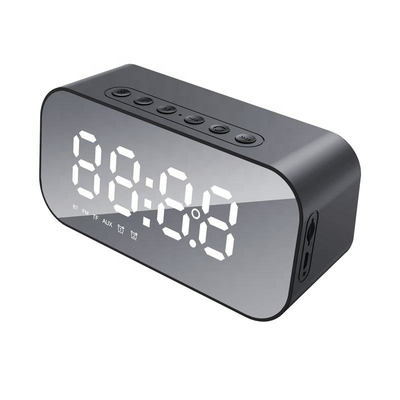 Layar Penuh Portable Bedside Bass Kuat Lautsprecher Speaker Wireless Hifi Altoparlante Alarm Clock