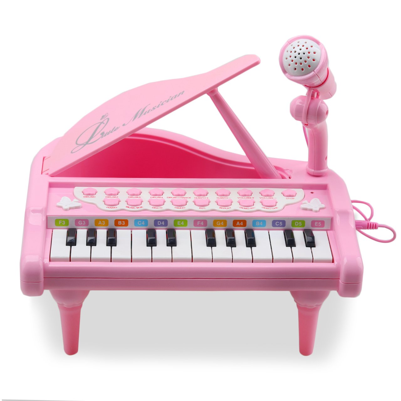 Niño teclado electrónico piano plástico juguete instrumento musical con micrófono