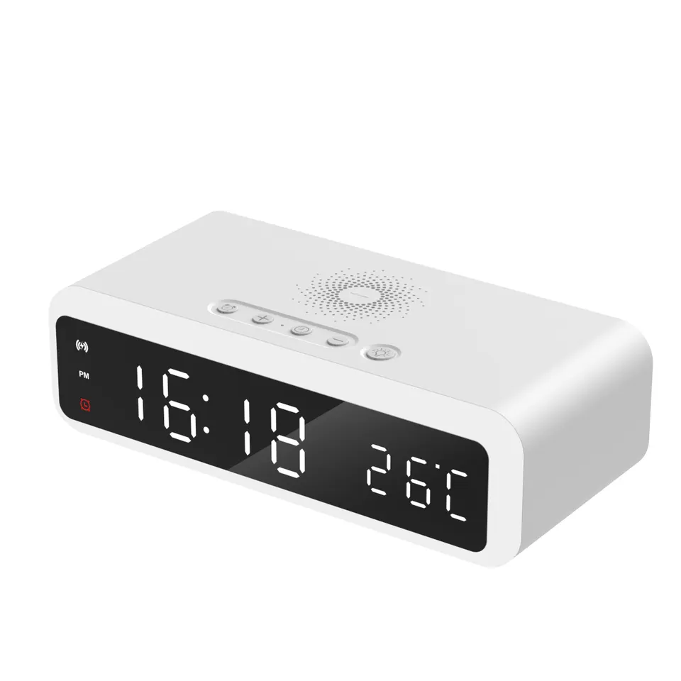 Multifunctional Alarm Clock Wireless Charger with LED Light