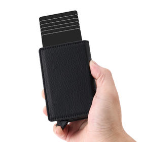 FD03S Lychee Cowhide Magnetic RFID Wallet