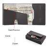 FD03S Genuíno couro Lychee Cowhide RFID Wallet com zíper
