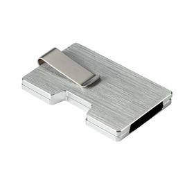 Carteira metálica porta-cartão RFID escovada XD08C-3