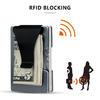 XD08C escovado suporte de cartão RFID Carteira metálica com clipe preto